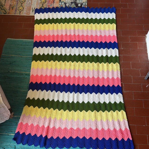 Colorful Chevron Knit Blanket - Picture 1 of 1